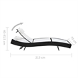 vidaXL Steel & Poly Rattan Sunlounger Extra Long in Black