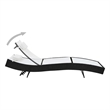 vidaXL Steel & Poly Rattan Sunlounger Extra Long in Black