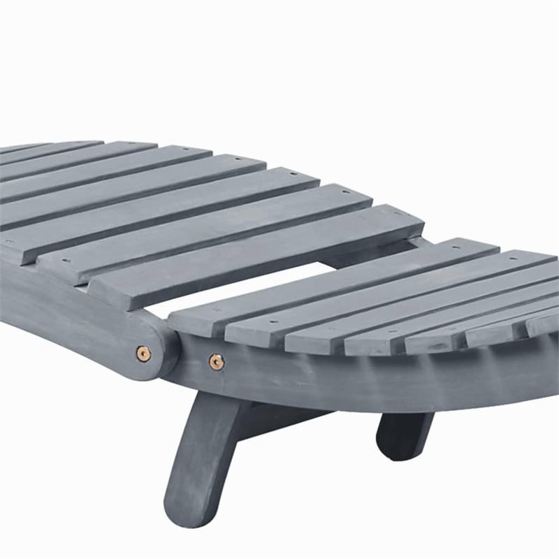 vidaXL Solid Acacia Sun Lounger Standard in Gray Wash