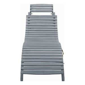 vidaXL Solid Acacia Sun Lounger Standard in Gray Wash