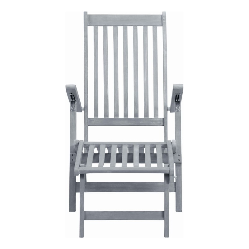 vidaXL Acacia Hardwood Sun Lounger Full-Length Foldable in Gray Wash