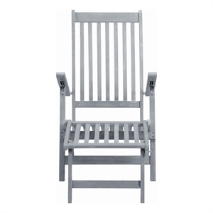 vidaXL Acacia Hardwood Sun Lounger Full-Length Foldable in Gray Wash