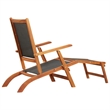 vidaXL Acacia Wood Deck Chair Standard Ergonomic in Black