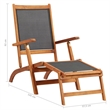 vidaXL Acacia Wood Deck Chair Standard Ergonomic in Black