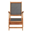 vidaXL Acacia Wood Deck Chair Standard Ergonomic in Black