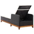 vidaXL Poly Rattan Sun Lounger Large Adjustable Armrests in Black