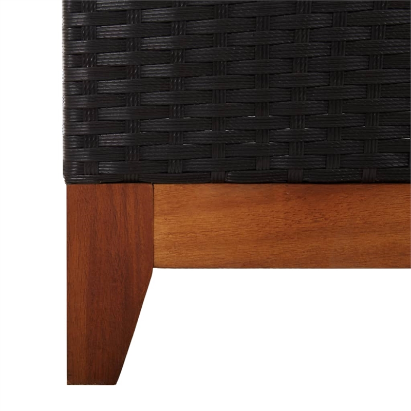 vidaXL Poly Rattan Sun Lounger Large Adjustable Armrests in Black