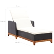 vidaXL Poly Rattan Sun Lounger Large Adjustable Armrests in Black