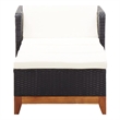 vidaXL Poly Rattan Sun Lounger Large Adjustable Armrests in Black