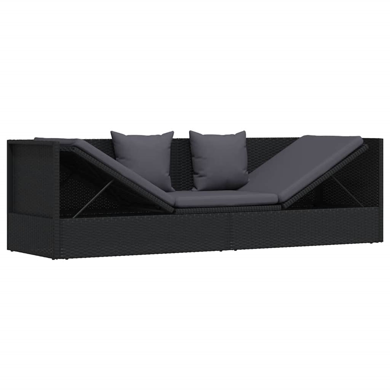 vidaXL Outdoor Patio Bed Chaise Lounge Adjustable Armrests Rectangular