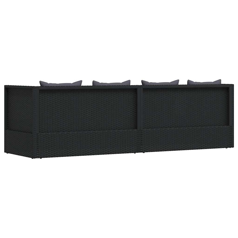 vidaXL Outdoor Patio Bed Chaise Lounge Adjustable Armrests Rectangular