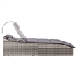 vidaXL Rattan Sunbed with Cushion in Gray & Dark Gray