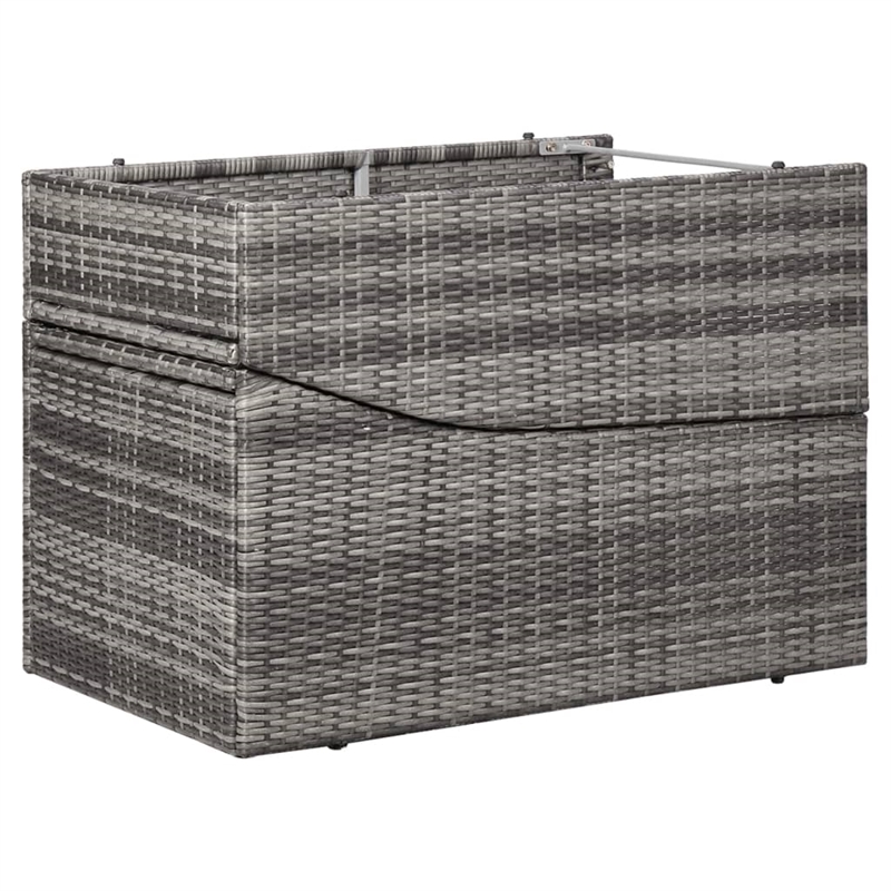 vidaXL Rattan Sunbed with Cushion in Gray & Dark Gray