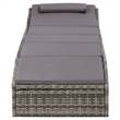 vidaXL Rattan Sunbed with Cushion in Gray & Dark Gray