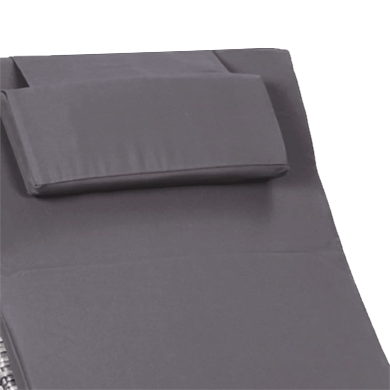 vidaXL Rattan Sunbed with Cushion in Gray & Dark Gray