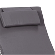 vidaXL Rattan Sunbed with Cushion in Gray & Dark Gray