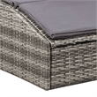 vidaXL Rattan Sunbed with Cushion in Gray & Dark Gray