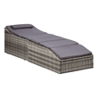 vidaXL Rattan Sunbed with Cushion in Gray & Dark Gray