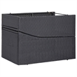 vidaXL Poly Rattan & Steel Sunbed Standard with Cushion in Black