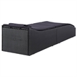 vidaXL Poly Rattan & Steel Sunbed Standard with Cushion in Black