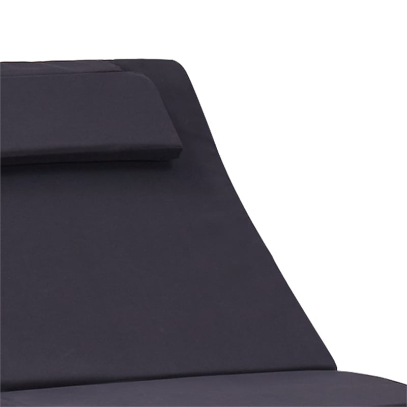 vidaXL Poly Rattan & Steel Sunbed Standard with Cushion in Black