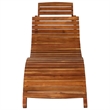 vidaXL Solid Acacia Wood Sunlounger with Table Medium Foldable in Brown