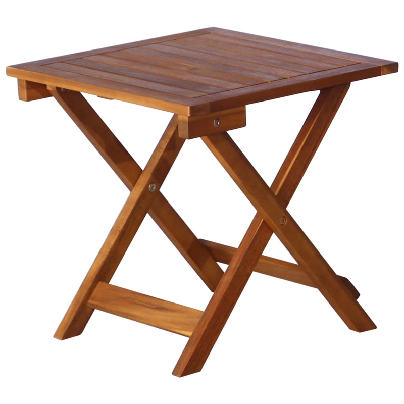 vidaXL Solid Acacia Wood Sunlounger with Table Medium Foldable in Brown