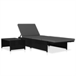 vidaXL Reclining Garden Chair in Black (Set of 3)