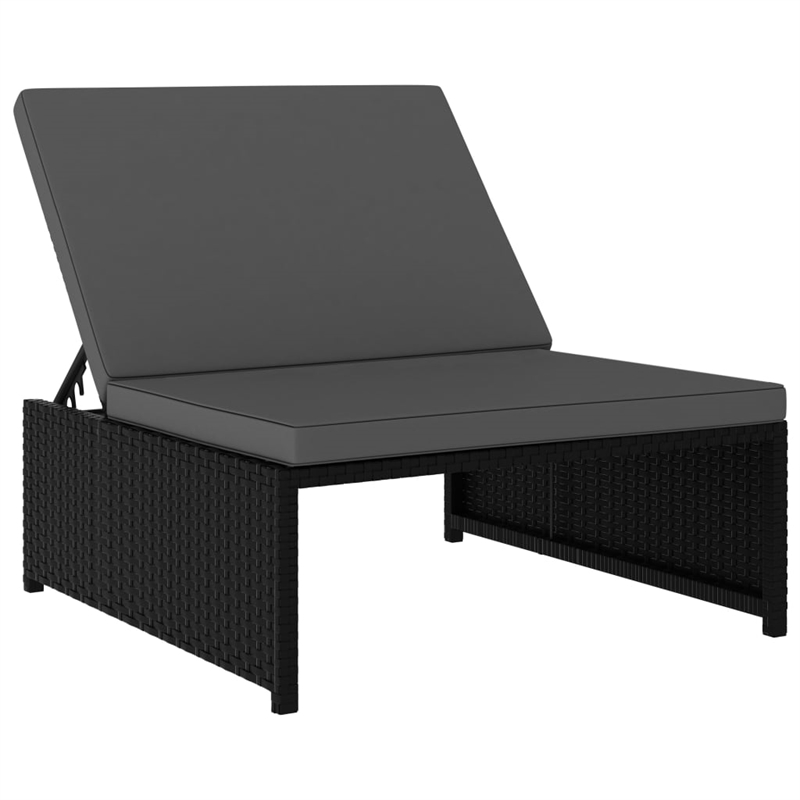 vidaXL Reclining Garden Chair in Black (Set of 3)
