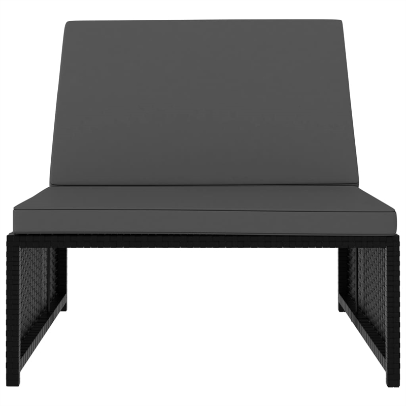vidaXL Reclining Garden Chair in Black (Set of 3)