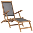 vidaXL Solid Teak Wood Deck Chair in Black