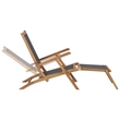 vidaXL Solid Teak Wood Deck Chair in Black