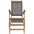 vidaXL Solid Teak Wood Deck Chair in Black