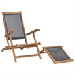vidaXL Solid Teak Wood Deck Chair in Black