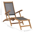 vidaXL Solid Teak Wood Deck Chair in Black