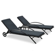 vidaXL PE Rattan Sun Lounger Extra Long in Anthracite
