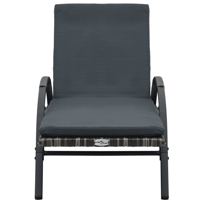 vidaXL PE Rattan Sun Lounger Extra Long in Anthracite