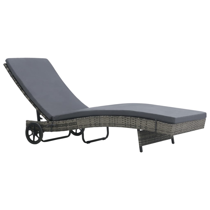 vidaXL PE Rattan Sunlounger Large in Anthracite