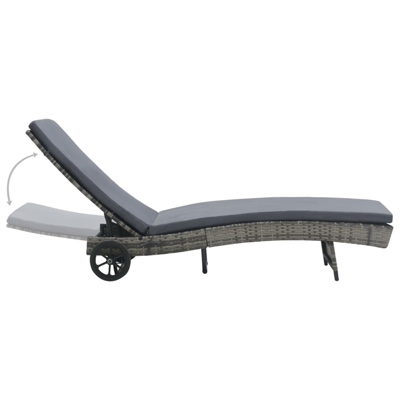 vidaXL PE Rattan Sunlounger Large in Anthracite