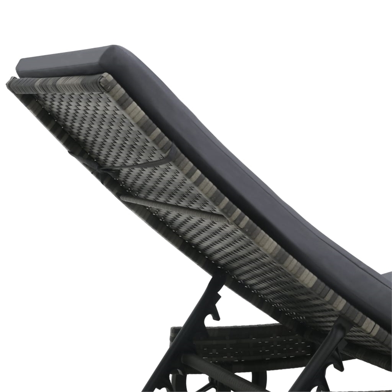 vidaXL PE Rattan Sunlounger Large in Anthracite
