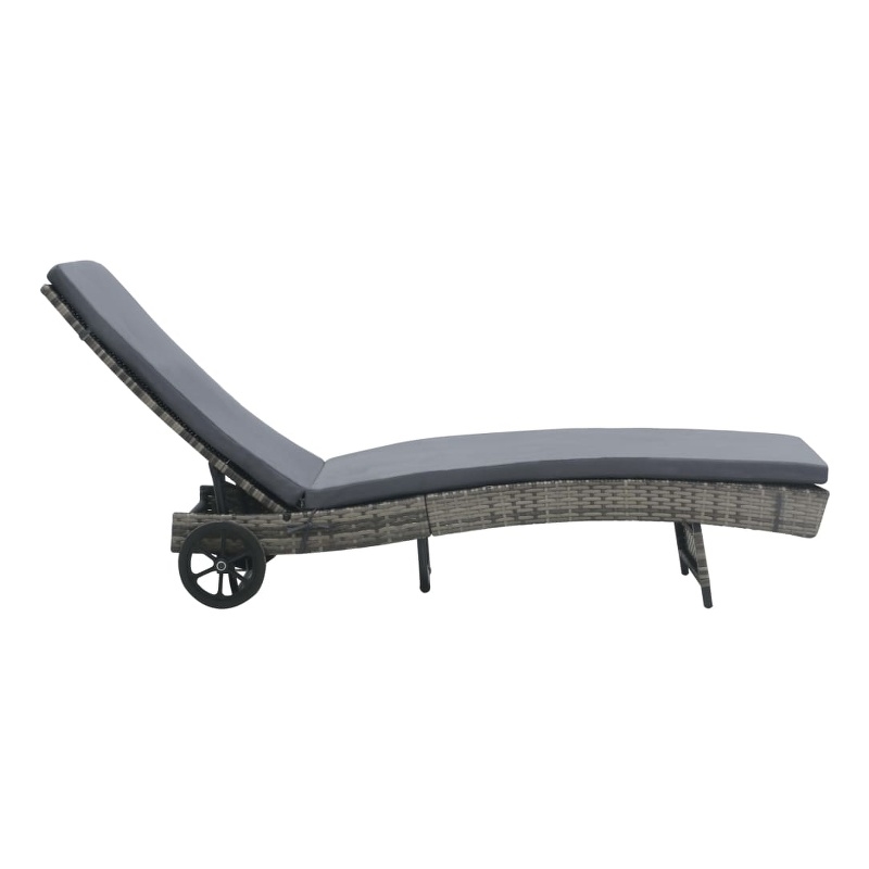 vidaXL PE Rattan Sunlounger Large in Anthracite