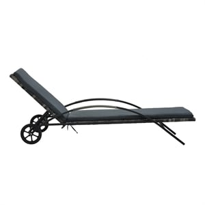 vidaXL PE Rattan Sun Lounger 78.7 in Long & 25.6 in Wide in Anthracite