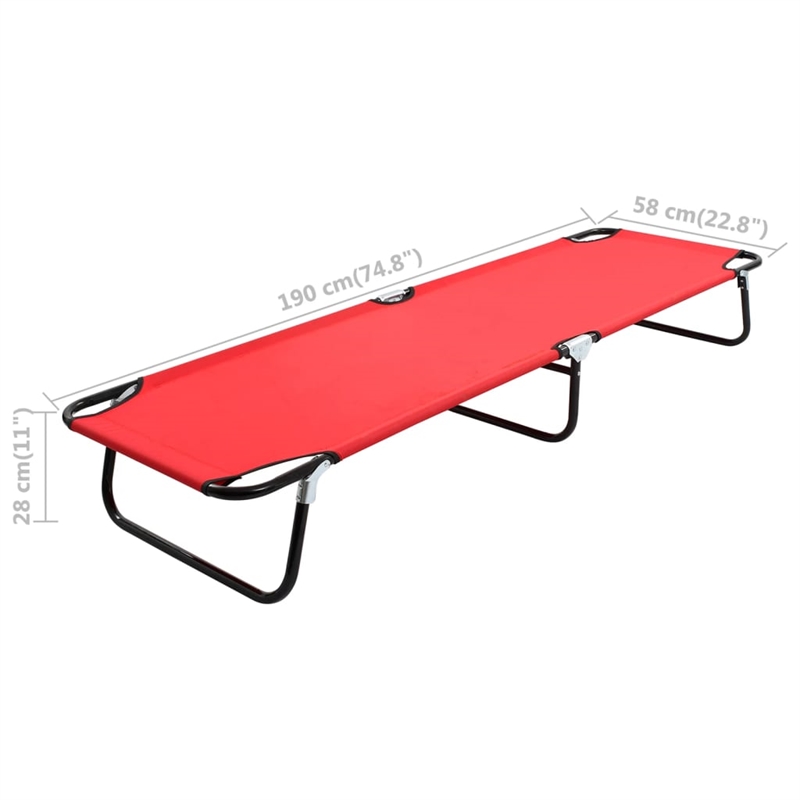 vidaXL Sun Lounger in Red