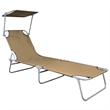 vidaXL Sunlounger in Taupe