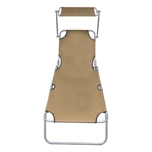 vidaXL Sunlounger in Taupe