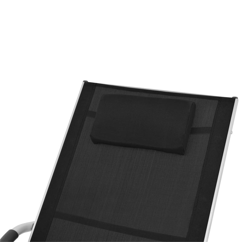 vidaXL Aluminum & Textilene Sun Lounger Standard in Black & Gray