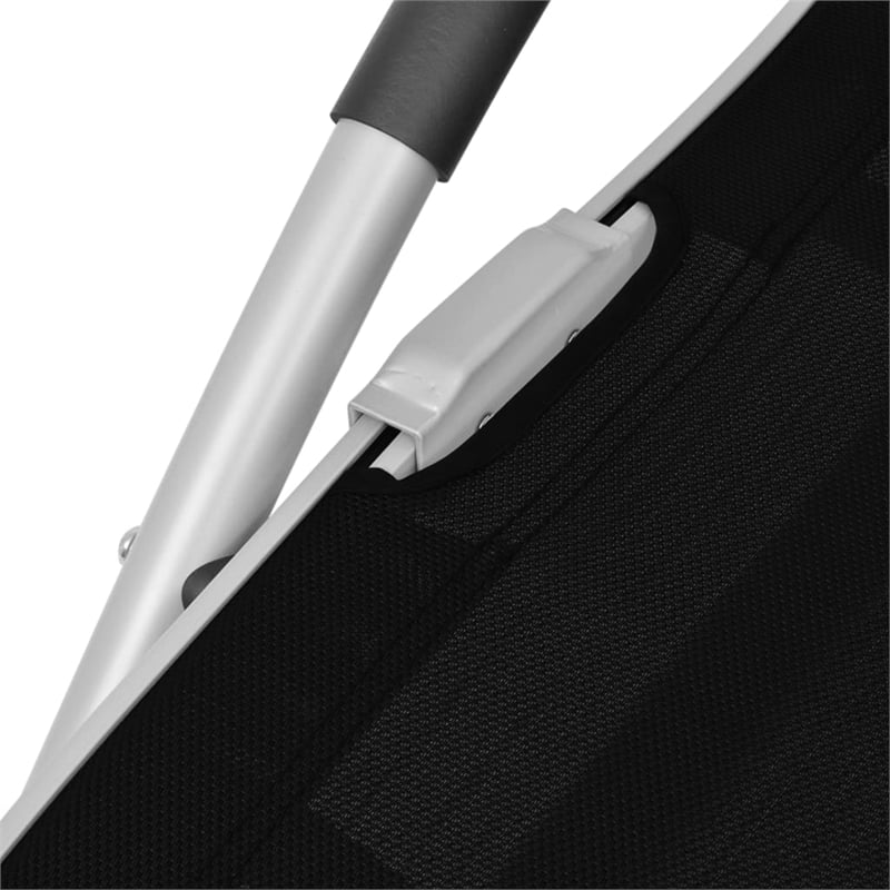 vidaXL Aluminum & Textilene Sun Lounger Standard in Black & Gray