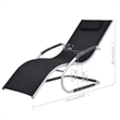 vidaXL Aluminum & Textilene Sun Lounger Standard in Black & Gray