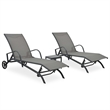 vidaXL Sun Lounger & Table Set of 2 in Gray