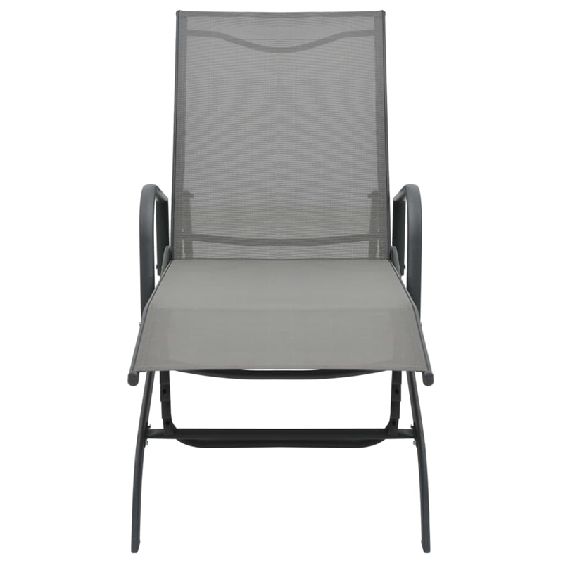 vidaXL Sun Lounger & Table Set of 2 in Gray
